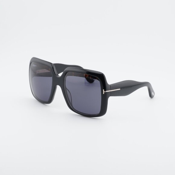 Tom Ford Aurora FT1194 01A Sunglasses Black Square Frame, Smoke Lenses